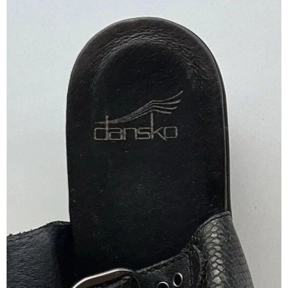 Vintage Dansko Womens Black Lizard Leather Women’s Sz 5.5 Sling Back Sandals