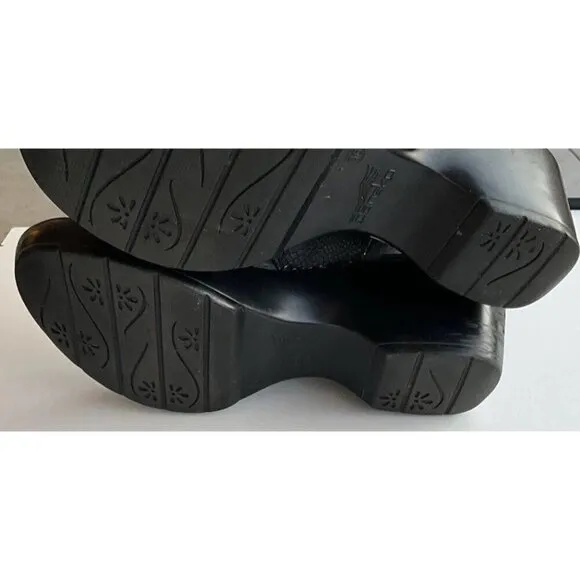 Vintage Dansko Womens Black Lizard Leather Women’s Sz 5.5 Sling Back Sandals
