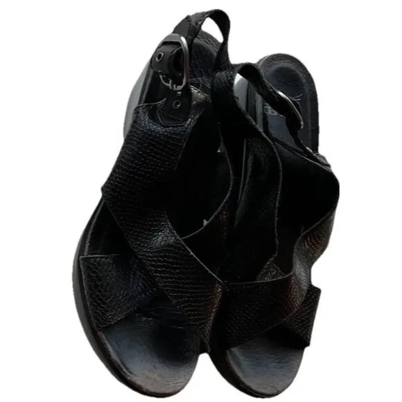 Vintage Dansko Womens Black Lizard Leather Women’s Sz 5.5 Sling Back Sandals