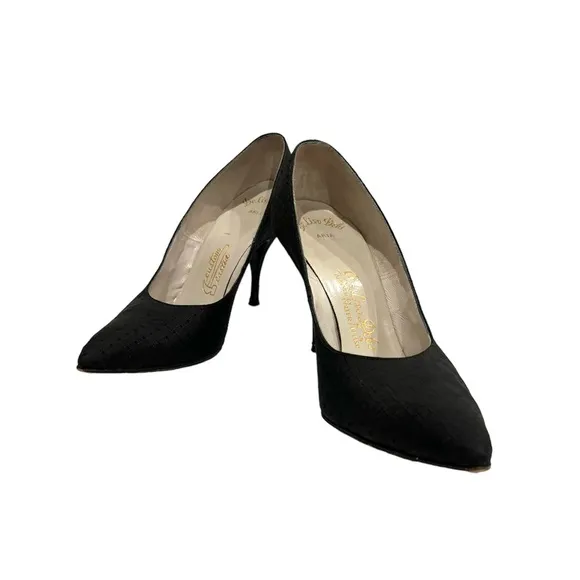 Vintage DeLiso Debs Designed By Palter Deliso Black Stilettos