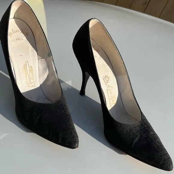 Vintage DeLiso Debs Designed By Palter Deliso Black Stilettos