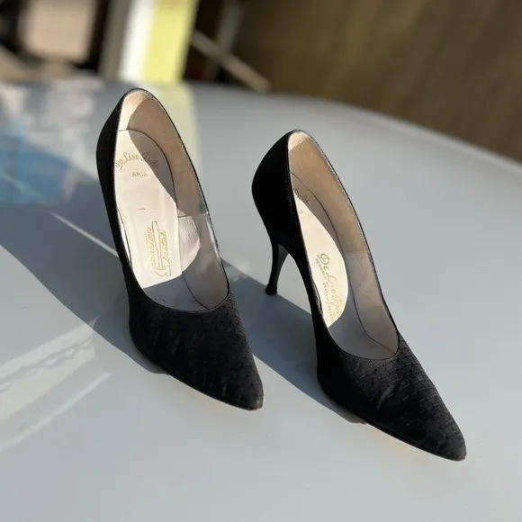 Vintage DeLiso Debs Designed By Palter Deliso Black Stilettos