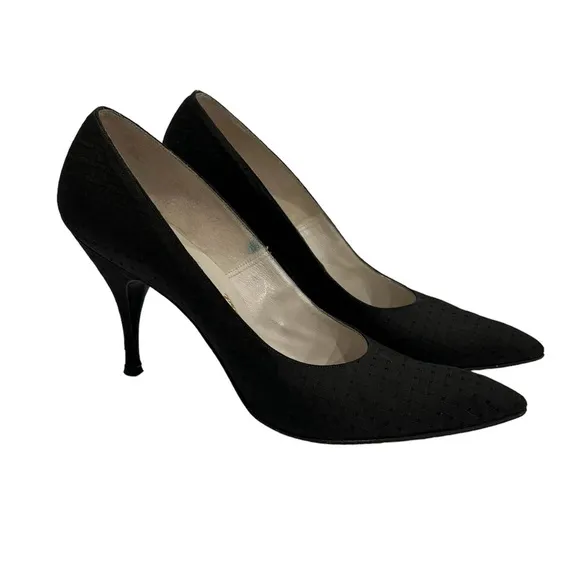 Vintage DeLiso Debs Designed By Palter Deliso Black Stilettos