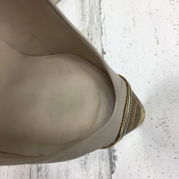 Vintage Martinez Valero Snakeskin Cap Toe Heels