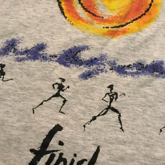 Vintage Med 1993 NIKE Hawaii Marathon Finisher Crew Neck Heather Grey T-shirt