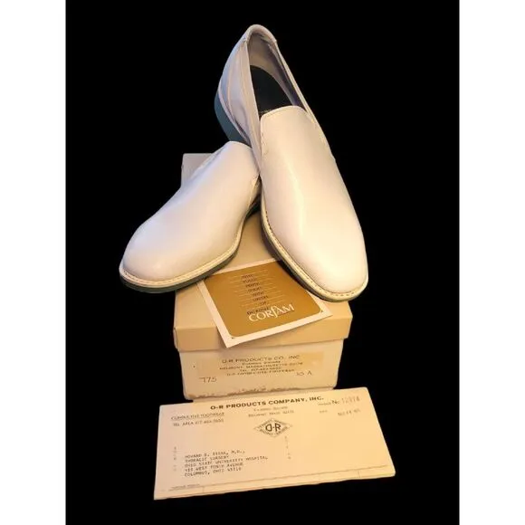 Vintage Mens O-R Surgical Loafers Shoes Conductive‎ 10 A WHITE Steri-lectron