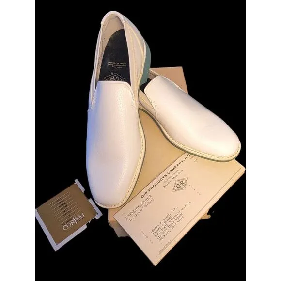 Vintage Mens O-R Surgical Loafers Shoes Conductive‎ 10 A WHITE Steri-lectron