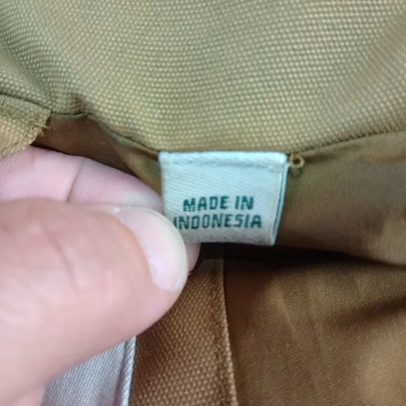 Vintage Orvis Downtek Waxed Coton Goose Puffer Vest Brown Green Mens Sz L
