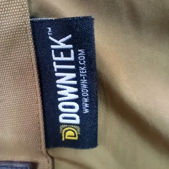 Vintage Orvis Downtek Waxed Coton Goose Puffer Vest Brown Green Mens Sz L
