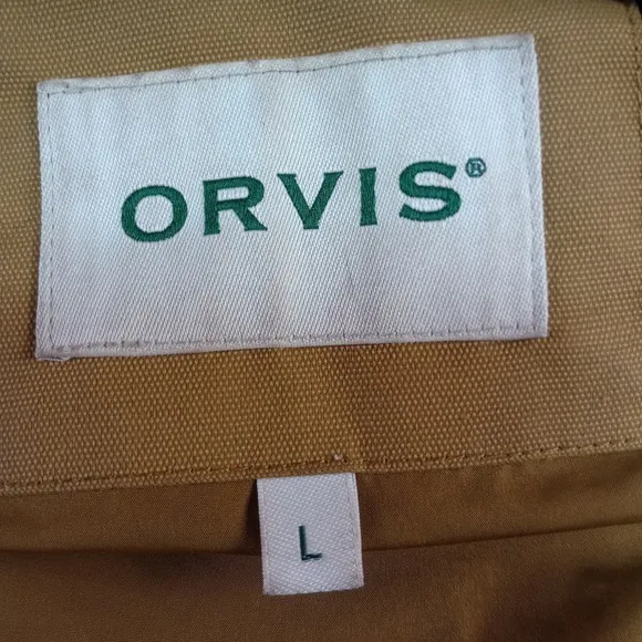 Vintage Orvis Downtek Waxed Coton Goose Puffer Vest Brown Green Mens Sz L