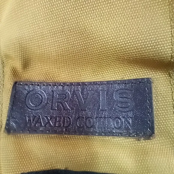 Vintage Orvis Downtek Waxed Coton Goose Puffer Vest Brown Green Mens Sz L