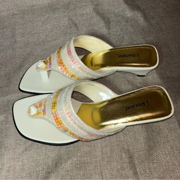 Vintage Renee Flat Thong Sling “Holly” Sandals Size 8.5