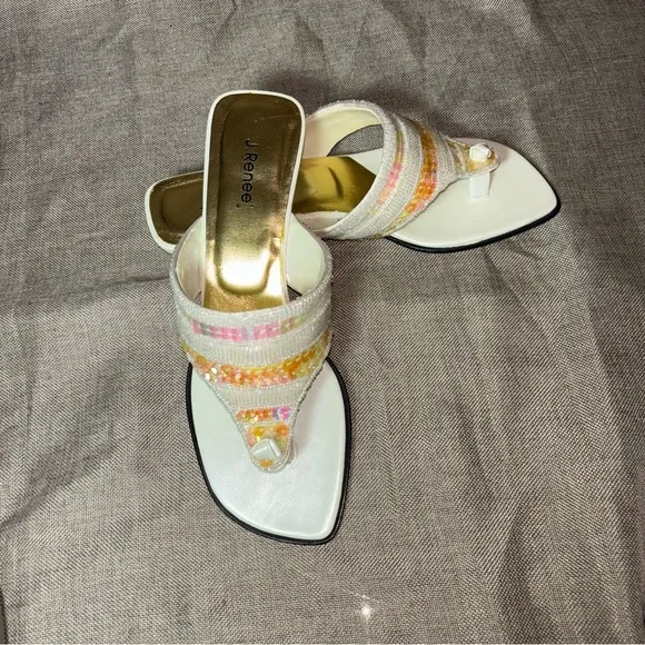Vintage Renee Flat Thong Sling “Holly” Sandals Size 8.5