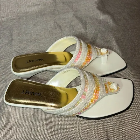 Vintage Renee Flat Thong Sling “Holly” Sandals Size 8.5