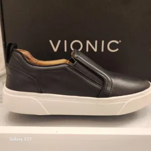 Vionic Black Leather &quot;Kimmie&quot; Slip On Sneakers. NIB. Size 5