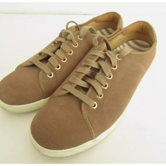 Vionic Brinley Sneakers Brown Tan Suede Lace Up 7