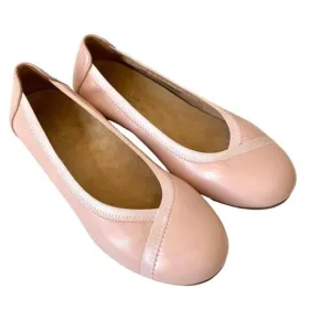 Vionic Caroll Ballet Pink Leather Round Toe Flat Shoes size 8