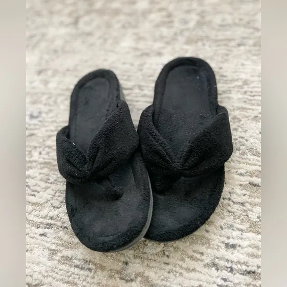 Vionic Indulge Gracie Flip Flop Slippers Black Womens 9 Comfort Arch Sandals