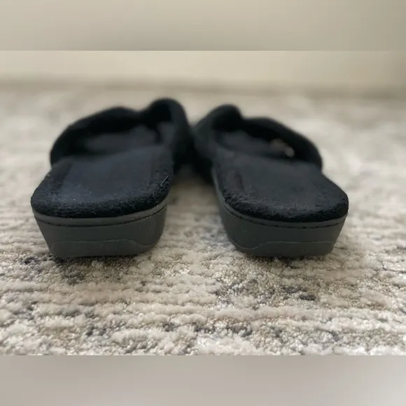 Vionic Indulge Gracie Flip Flop Slippers Black Womens 9 Comfort Arch Sandals