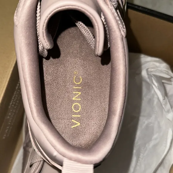 Vionic Leather Lace-Up Court Sneakers - Elise