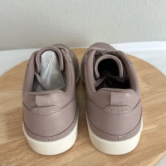 Vionic Leather Lace-Up Court Sneakers - Elise