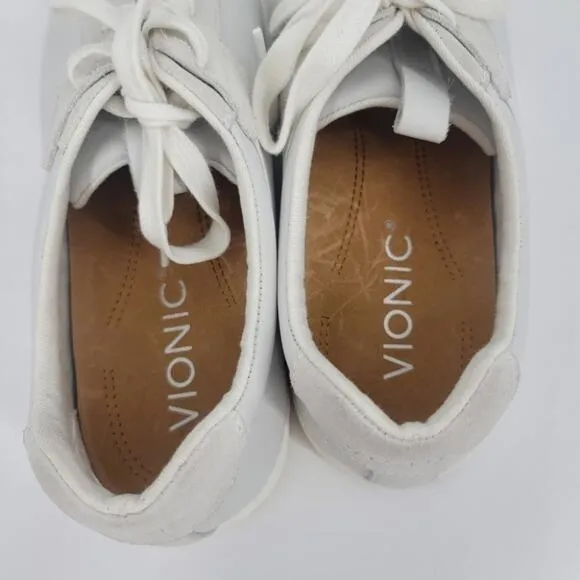 Vionic Mens Mott Lono Lace Up White Orthotic Arch Support Sneakers Size 8.5