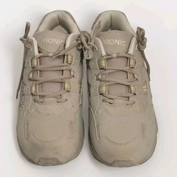 Vionic Men's Orthaheel Technology Arch Support Taupe Walker Sneakers US 13