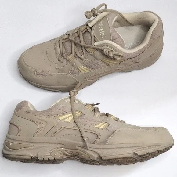 Vionic Men's Orthaheel Technology Arch Support Taupe Walker Sneakers US 13