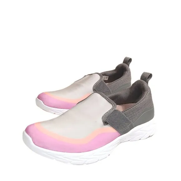 Vionic Nalia Sneakers Womens 6 Gray Pink Slip On Casual Comfort Sneakers