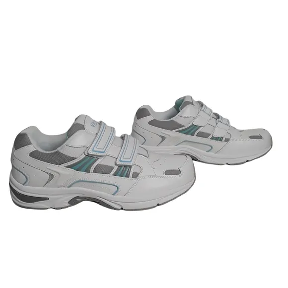 VIONIC Tabi Leather White Blue Walker Arch Support Sneakers 11W NWT