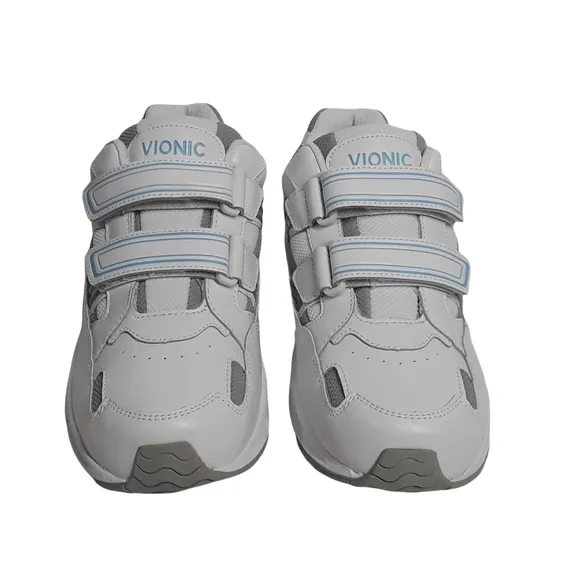 VIONIC Tabi Leather White Blue Walker Arch Support Sneakers 11W NWT