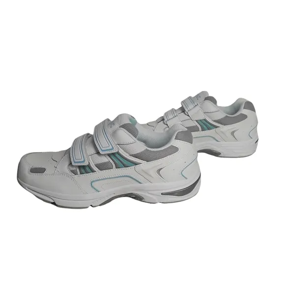 VIONIC Tabi Leather White Blue Walker Arch Support Sneakers 11W NWT