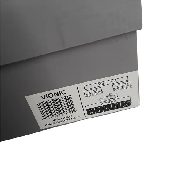 VIONIC Tabi Leather White Blue Walker Arch Support Sneakers 11W NWT