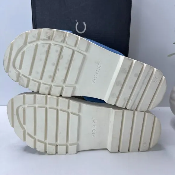 Vionic Vesta Slide Comfort Arch Support Sandal Blue Shadow H9684L2402 Women 7.5M