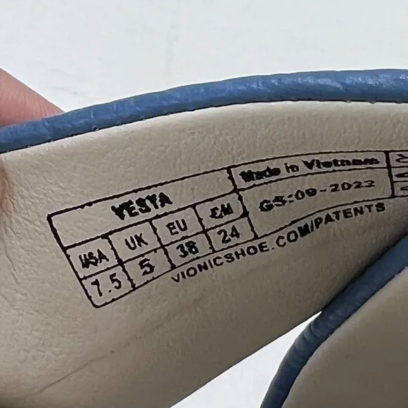 Vionic Vesta Slide Comfort Arch Support Sandal Blue Shadow H9684L2402 Women 7.5M