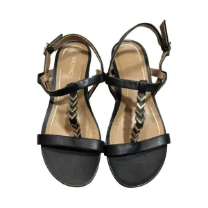Vionic Womans Port Cali-T Strap Black Sandals Size 7