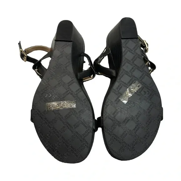 Vionic Womans Port Cali-T Strap Black Sandals Size 7