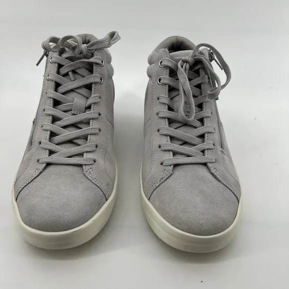 Vionic Women 8.5 Rosemont Suede Side-Zip Casual Sneakers Vapor Grey Arch Support
