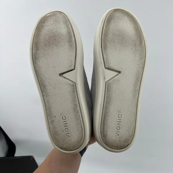 Vionic Women 8.5 Rosemont Suede Side-Zip Casual Sneakers Vapor Grey Arch Support