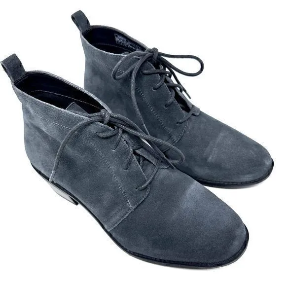 Vionic Womens Dark Grey Casual Suede Lace Up Booties Size 7