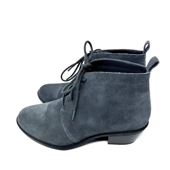 Vionic Womens Dark Grey Casual Suede Lace Up Booties Size 7