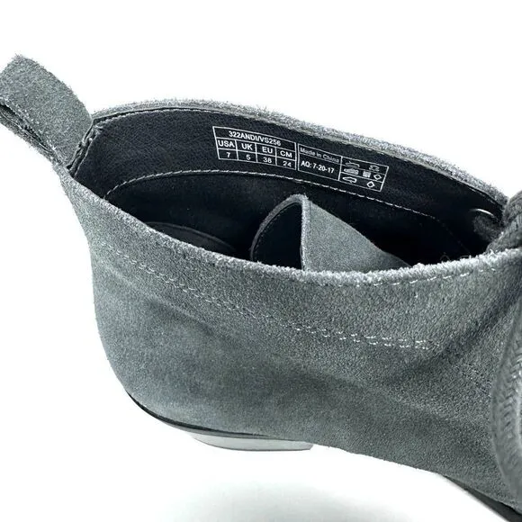 Vionic Womens Dark Grey Casual Suede Lace Up Booties Size 7