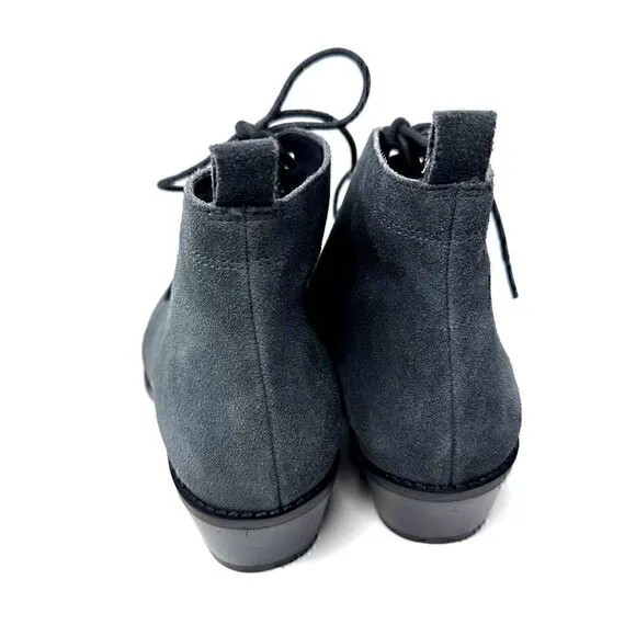 Vionic Womens Dark Grey Casual Suede Lace Up Booties Size 7
