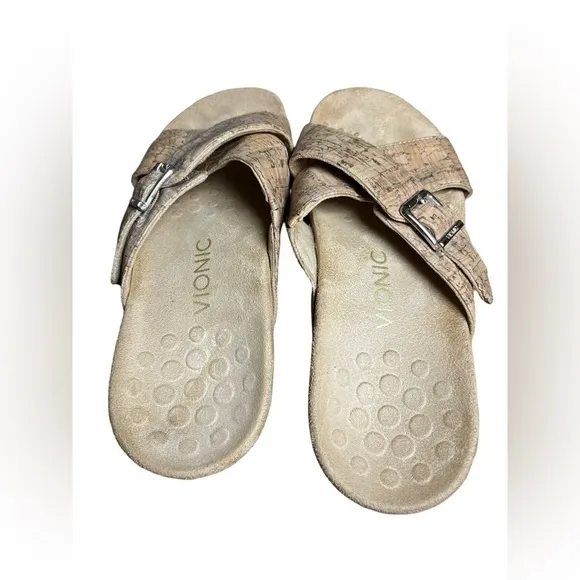 Vionic Women’s Size 7 Cork Cross Strap Sandals - Excellent Condition