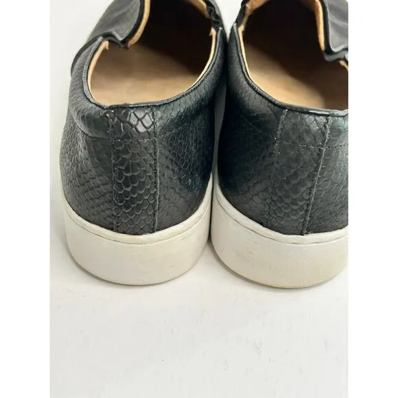 Vionic women's splendid midi slip on embossed leather black sneakers size 9