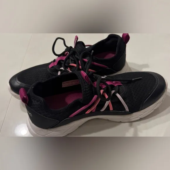 Vionic Zeliya Women's Mesh Black and Pink Lace-up Athletic Sneakers Size 8