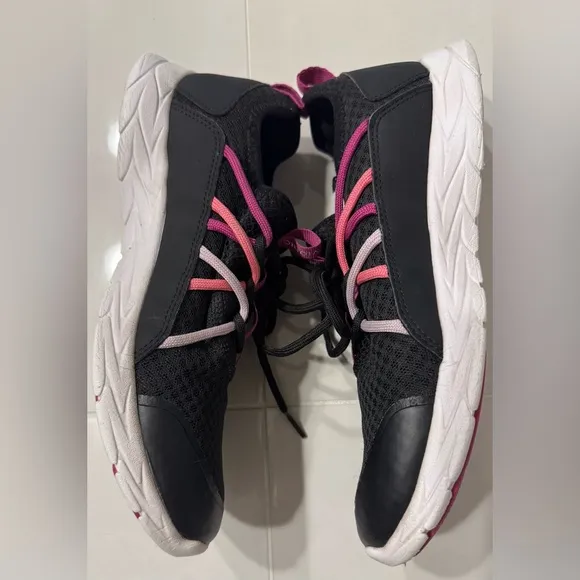 Vionic Zeliya Women's Mesh Black and Pink Lace-up Athletic Sneakers Size 8