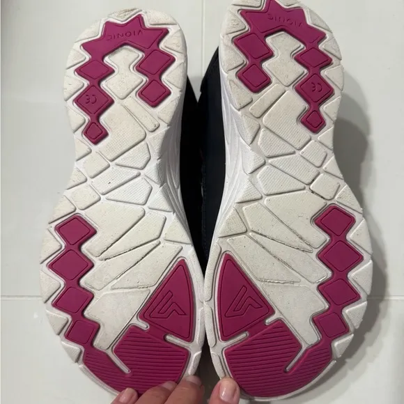 Vionic Zeliya Women's Mesh Black and Pink Lace-up Athletic Sneakers Size 8