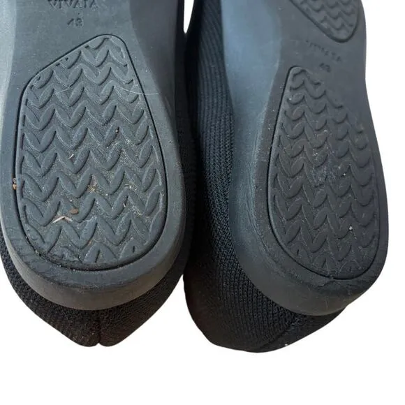 Vivaia Pointed-Toe Ballet Flats US 10.5 Women's 43 Black Knit Shoes Slip On