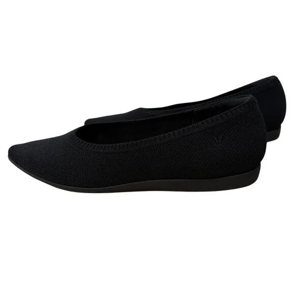 Vivaia Pointed-Toe Ballet Flats US 10.5 Women's 43 Black Knit Shoes Slip On